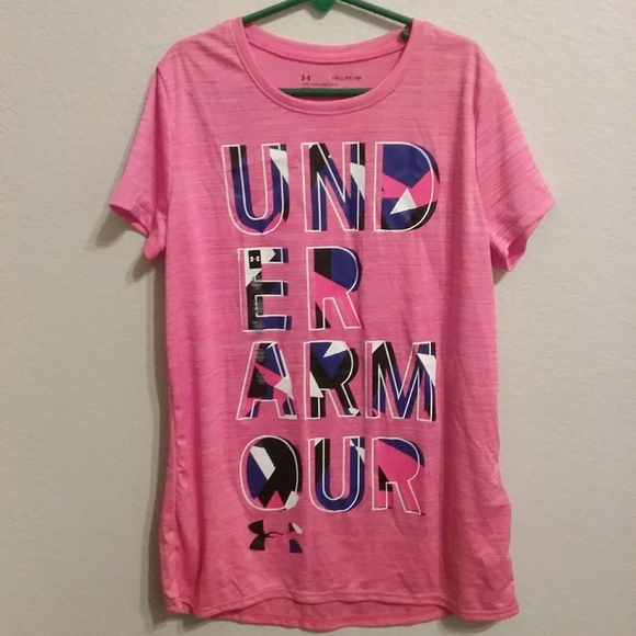 YXL Pink Under Armour shirt - Picture 1 of 4